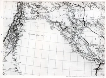 Rennellin kartta Syyrian autiomaasta, päivätty 1809, julkaistu 1831 1937