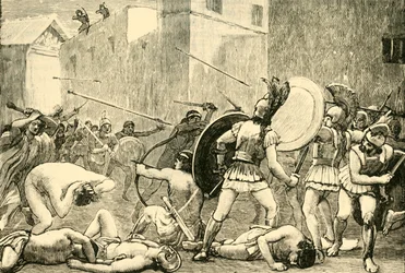 Pyrrhoksen karkottaminen Spartasta, 1890.