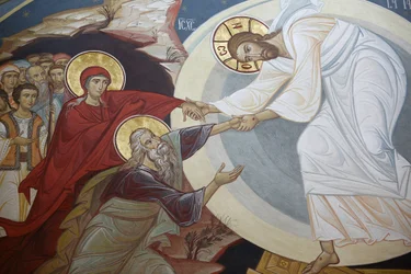 Ylösnousemus. Jeesus, Adam ja Eeva Wien Itävalta
