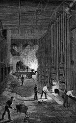 Retort House, Imperial Gasworks, Kings Road, Lontoo, 1876