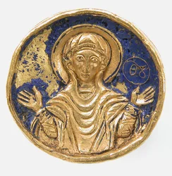 Sormus emalikehyksellä, bysanttilainen, 1800- tai 1900-luvun 1100-1200-luvun tyyli.