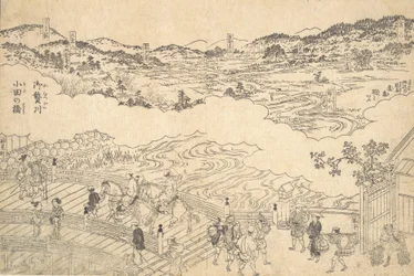 Omue-joki ja Odan silta, 1700.