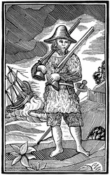 Robinson Crusoe, chapbook-leikkaus, 1700-luku 1964