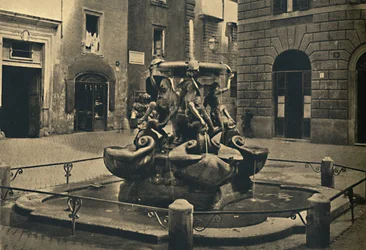 Rooma - Mattei-aukio. - Kilpikonnan suihkulähde. Landini ja Della Porta 1585, 1910