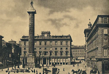 Roma - aukio ja Marcus Aureliuksen pylväs, 1910