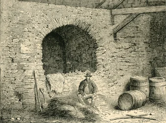 Roomalainen muuri Tower Hillillä, vuodelta 1872.