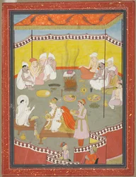 Kuninkaallinen pariskunta jakamassa aterioita, 1700-luku.