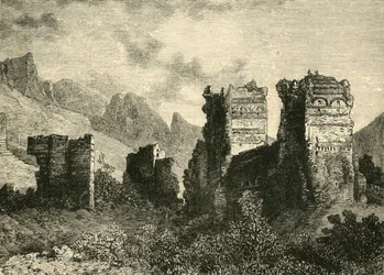 Vanhan kaupungin muurien rauniot, Antiokia, 1890.