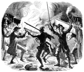 Sacheverel-mellakarit tuhosivat kappelin kalusteet lähellä Lincolns Inniä, Lontoo, 1800-luku
