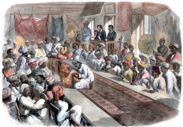 Kalkutassa myydään arvokkaita hallituksen lahjoja ja Lucknow-jalokiviä, 1860