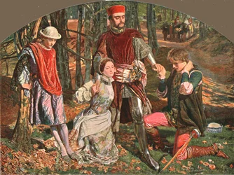 Kohtaus elokuvasta The Two Gentlemen of Verona, 1851, c1902.