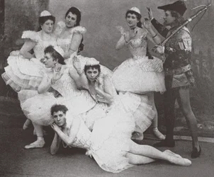 Kohtaus Ballet Swan Lakesta, Mariinski-teatterista. 1895