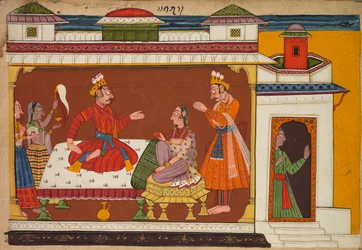 Kohtaus Shangri Ramayanan historiasta tai Ramasta, 1690-1710.