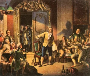 Schiller lukee ensimmäisen näytelmänsä Die Räuber The Robbers, 1936.