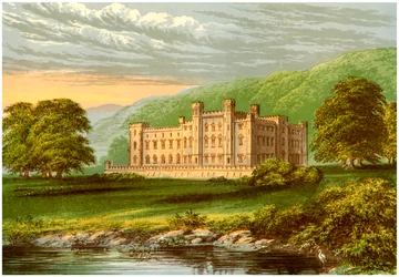 Scone Palace, Perthshire, Skotlanti, Earl of Mansfieldin koti, vuodelta 1880