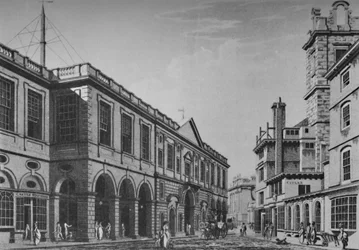 Toinen kuninkaallinen vaihto, pohjoisrintama, vuonna 1798. Näytetään Lloyds Roomsin ulkopuoli, 1928