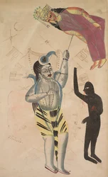 Shiva kantaa korkealla Satinsa ruumista, 1800-luku.