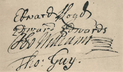 Edward Lloydin allekirjoitus, 1692, 1928