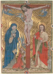 Yksittäinen lehti messalista: Ristiinnaulitseminen, n. 1480.