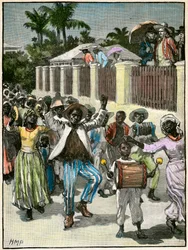 Orjuuden vapautusfestivaali Barbadoksella vuonna 1880