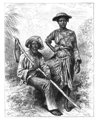 Käärmeensieppaaja ja hiilityttö, Martinique, 1890