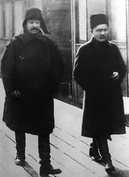 Neuvostojohtajat Josif Stalin ja Sergei Kirov, Moskova, Neuvostoliitto, 1928