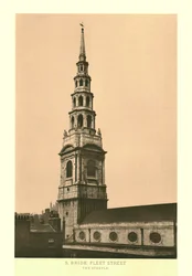 St Bride, Fleet Street, Theeple, 1800-luvun puolivälissä.