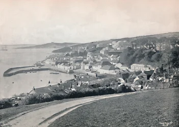 St. Mawes - Näytetään satama ja linna, 1895