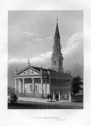 St Pauls Chapel, Broadway, New York, 1855
