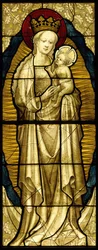 Lasimaalaus Neitsyt ja lapsi, saksa, 1430-35.