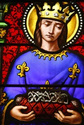Lasimaalaus Pyhän Paavalin kirkossa Lyonissa : St Louis kantamassa orjantappurakruunua, Lyon, Ranska