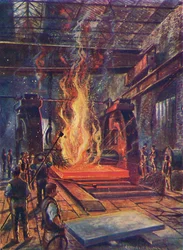 Teräksen valssaus, noin 1917