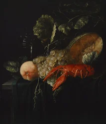Asetelma hummerilla, 1600-luvun toinen puoli.