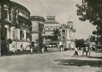 Strand Road, Rangoon. - Posti, Imperial Bank of India. Custom House etäisyydellä, 1900.