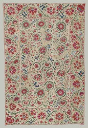 Suzani: verho tai sängynpäällinen, noin 1800.