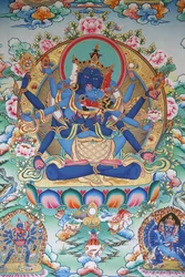 Tantrismi: Tiibetin tantrinen jumalatar. Kopanin luostari, Kathmandu, Nepal