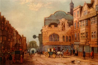 "Temple Bar ja St. Dunstanin kirkko", 1750, 1945.