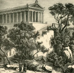 Poseidonin temppeli Kalaunassa, 1890.