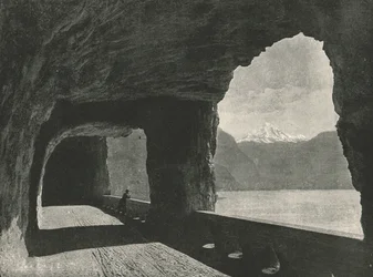 Axenstrasse, lähellä Fluelenia, Sveitsi, 1895.