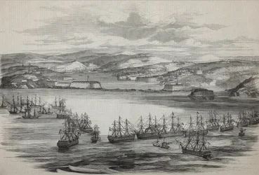 Brittiläis-ranskalainen laivue Sevastopolissa, noin 1855