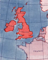 Brittisaaret ja Ranska, Belgia ja Hollanti keskipäivällä keskikesällä 1935