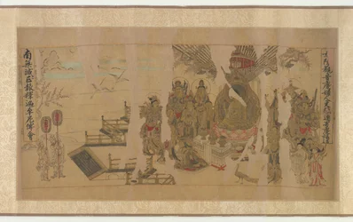Buddha puhuu Yamarajalle Kusinagarassa, 1100-1300-luku.