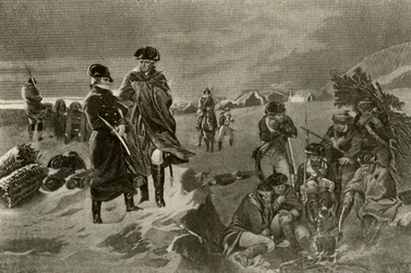 Valley Forgen leiri. Upseeriviitat ja hollantilaiset peitot sotilaille, c1777, 1937.