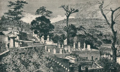 Cemetery Hill Nagasakissa, Japanissa, ennen kaupungin modernia laajennusta, 1907