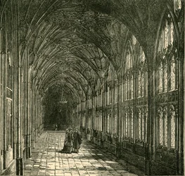 The Cloisters of Gloucesterin katedraali, 1898.