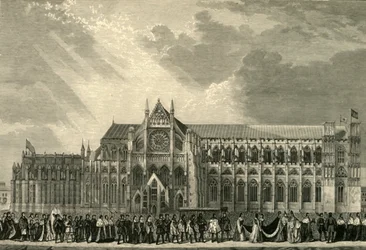 Anne Boleynin kruunajaiskulkue Westminster Abbeyyn, 1533, 1881.