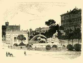 Cybelen suihkulähde, Madrid, 1890.