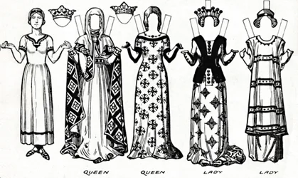 Brittiläisten pukujen galleria: Ensimmäisen Edwardin valtakaudella käytetty mekko, vuodelta 1934