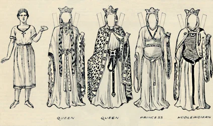 Historiallisten pukujen galleria: Richard I:n päivinä käytetyt mekot, c1934