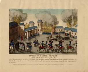 Grande Armée saapuu Moskovan kaupunkiin vuonna 1812